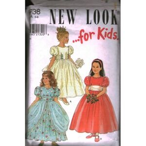 New Look 6738 Sewing Pattern Kids Special Occasion Flower Girl Dress Size 3-5